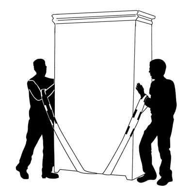 Sangle de déménagement 200kg avec poignée renforcée polyester 2,50 m - Lot de 2 - Accessoires de déménagement-2