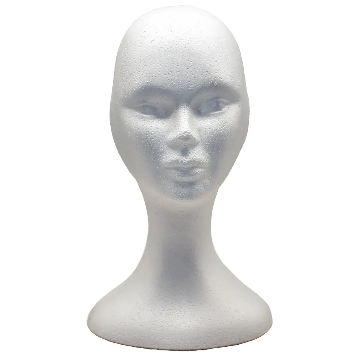 Tête mannequin femme polystyrène H 34 cm - Tête pour perruque, chapeau - Blanc - Têtes-3