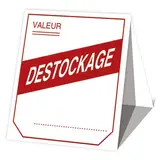 Étiquette chevalet DESTOCKAGE 54 x 120 mm - Etiquette promo - Lot de 500 - Étiquettes chevalets
