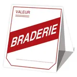 Étiquette chevalet BRADERIE 54 x 120 mm - Etiquette promo - Lot de 500 - Étiquettes chevalets