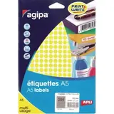 Pastille adhésive permanente Jaune fluo ø 8 mm Agipa - Pastille de signalisation - Étui de 2940 - Gommettes de couleur