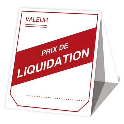 Étiquette chevalet LIQUIDATION 54 x 120 mm - Lot de 500 - Étiquettes chevalets