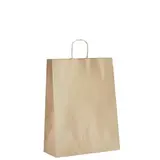 Sac kraft brun poignées torsadées 32 x 12 x 41 cm - Sac papier kraft - Paquet de 250 - Sacs kraft brun poignées torsadées