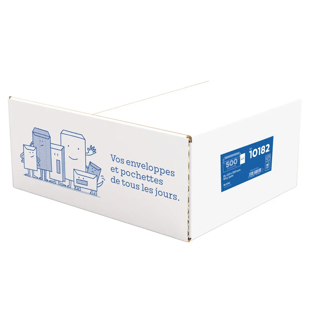 Enveloppe blanche DL 110 x 220 mm 80g sans fenêtre La Couronne - Paquet de 500 - Enveloppes blanches-2