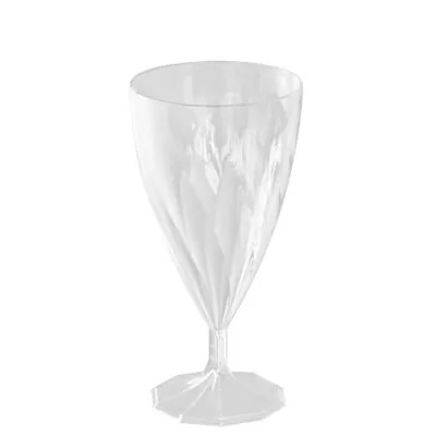 Verre à vin plastique réutilisable 15 cl - Verre à pied plastique - Lot de 6 - Gobelets plastique, Flûtes plastique, Verres à pied plastique