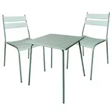 Lot 1 table + 4 chaises en métal - vert menthe - Tables