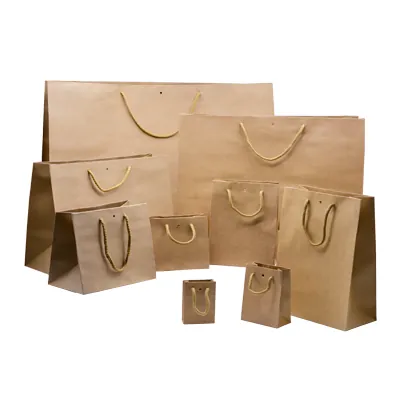 Sacs kraft luxe bruns poignées cordelette 52+16x40 cm 170g/m² – Paquet de 10 - Sacs kraft luxe-2