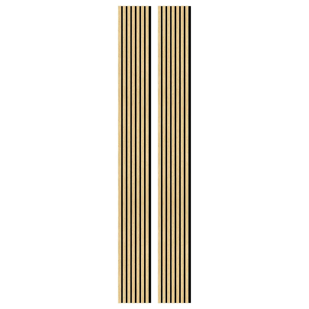 Panneau (2) tasseau acoustique mural en MDF chêne naturel 260 × 28 cm - Paquet de 2 - Fonds Bois-2
