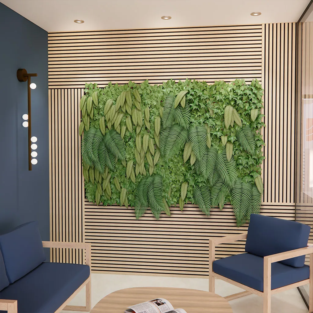 Panneau (2) tasseau acoustique mural en MDF chêne naturel 260 × 28 cm - Paquet de 2 - Fonds Bois-5