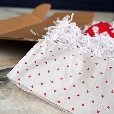 Papier de soie blanc motif coeurs 50x70cm 17g/m² – Paquet de 120 feuilles - Papiers de soie-3