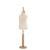 Buste enfant 3/4 ans tissu beige pied rond bois H 46 cm - Bustes couture, torses couture