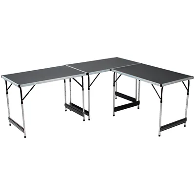 Lot de 3 tables pliantes multifonctions en aluminium pour marché - Tables de marché, étals de marché