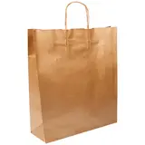 Sac kraft bronze à poignées torsadées 18+7x24cm 100g/m² (x50) - Sacs kraft métallisés poignées torsadées