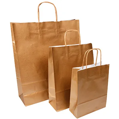 Sac kraft bronze à poignées torsadées 24+10x31cm 100g/m² (x50) - Sacs kraft métallisés poignées torsadées-4
