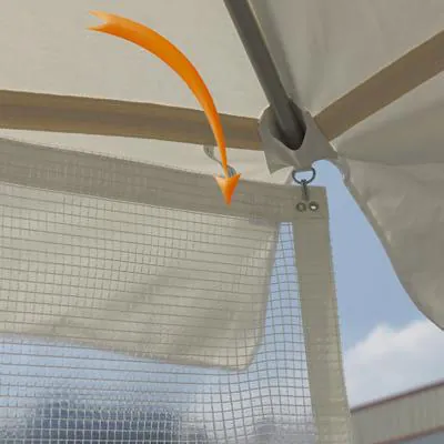 Rideau pour parasol translucide 500 x 190 cm PVC armé sans renfort - Entourage translucide - Entourages de parasol