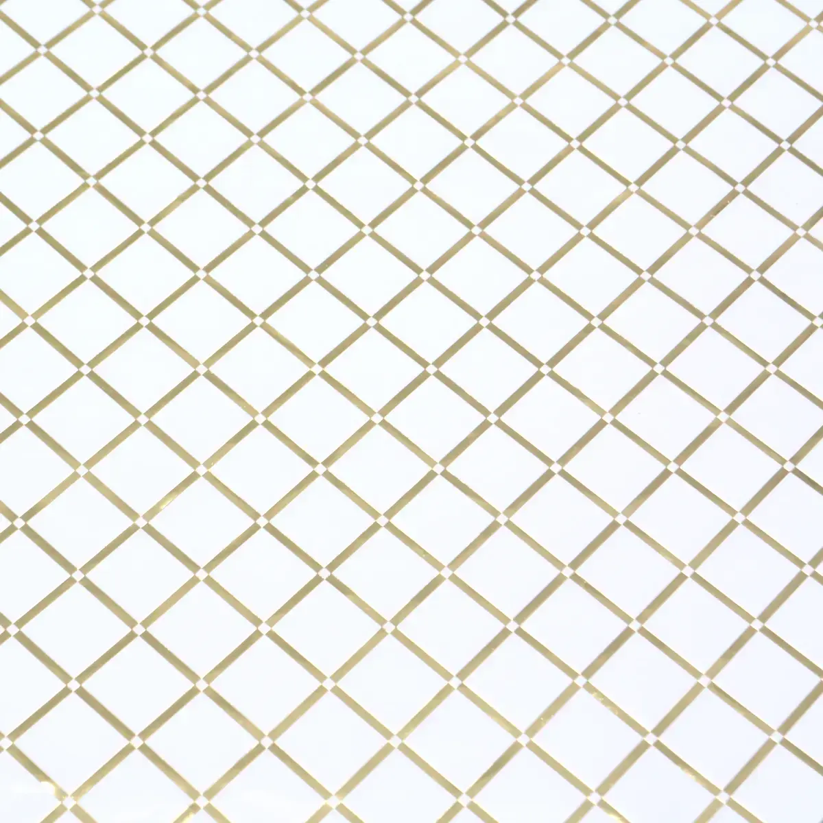 Papier cadeau blanc géométrique losanges or – Rouleau 50 cm x 25 m - Papier cadeaux couchés à motifs