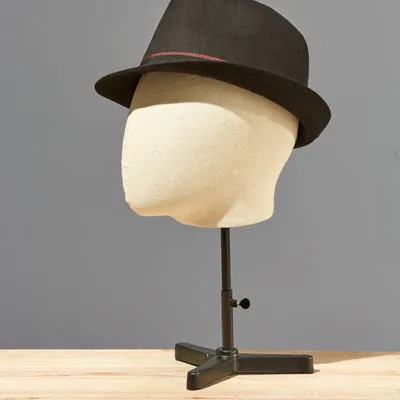 Tête homme vintage lin/fibre de verre ø 20 x H 38 cm - Têtes-2