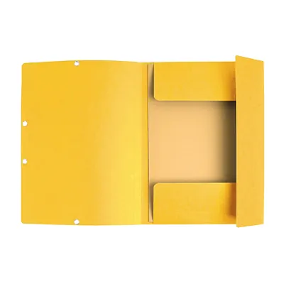 Chemise à élastiques 3 rabats cartonnée 24x32cm, jaune - Chemises à élastique, Chemises dossier-2