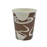 Gobelet boisson chaude 25 cl ø 8 x 9,2 cm - Gobelet carton - Gobelet café - Marron / Blanc - Lot de 50