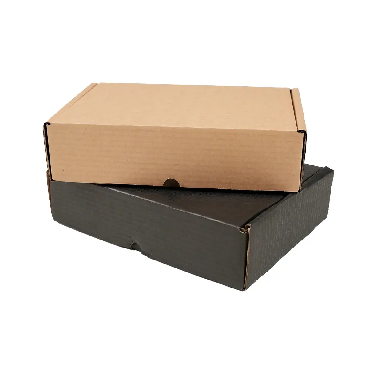 Boîte carton réversible brun / noir 27,6 + 20,7 x 7 cm - Carton d'expédition - Lot de 20 - Boites cadeaux carton pliables
