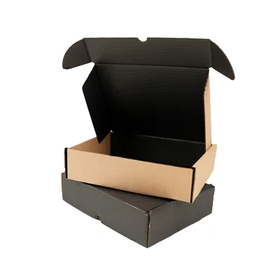 Boîte carton réversible brun / noir 27,6 + 20,7 x 7 cm - Carton d'expédition - Lot de 20 - Boites cadeaux carton pliables-4