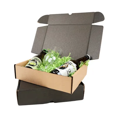 Boîte carton réversible brun / noir 27,6 + 20,7 x 7 cm - Carton d'expédition - Lot de 20 - Boites cadeaux carton pliables-6
