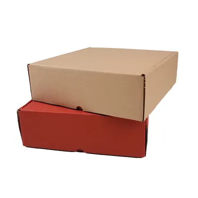 Boîte carton réversible brun / rouge 32 + 33 x 10,5 cm - Carton d'expédition - Lot de 20 - Boites cadeaux carton pliables-3