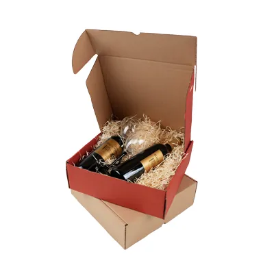 Boîte carton réversible brun / rouge 32 + 33 x 10,5 cm - Carton d'expédition - Lot de 20 - Boites cadeaux carton pliables-5