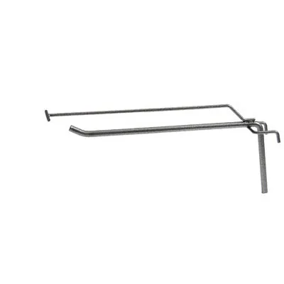 Broche simple avec tige T pour présentoir grille L 20 cm x ø 4 mm Métal gris martelé - Lot de 10 - Tiges et Bras pour grilles
