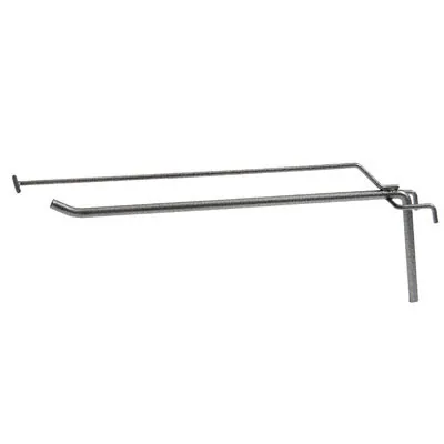 Broche simple avec tige T pour présentoir grille L 30 cm x ø 4 mm Métal gris martelé - Lot de 10 - Tiges et Bras pour grilles