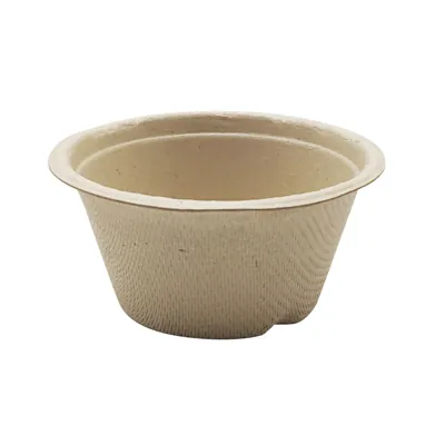 Pot à sauce en fibre végétale 55 ml - Naturel - Coupelle jetable - Lot de 50 - Boîtes salade, Bols salade