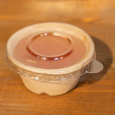 Pot à sauce en fibre végétale 55 ml - Naturel - Coupelle jetable - Lot de 50 - Boîtes salade, Bols salade-2
