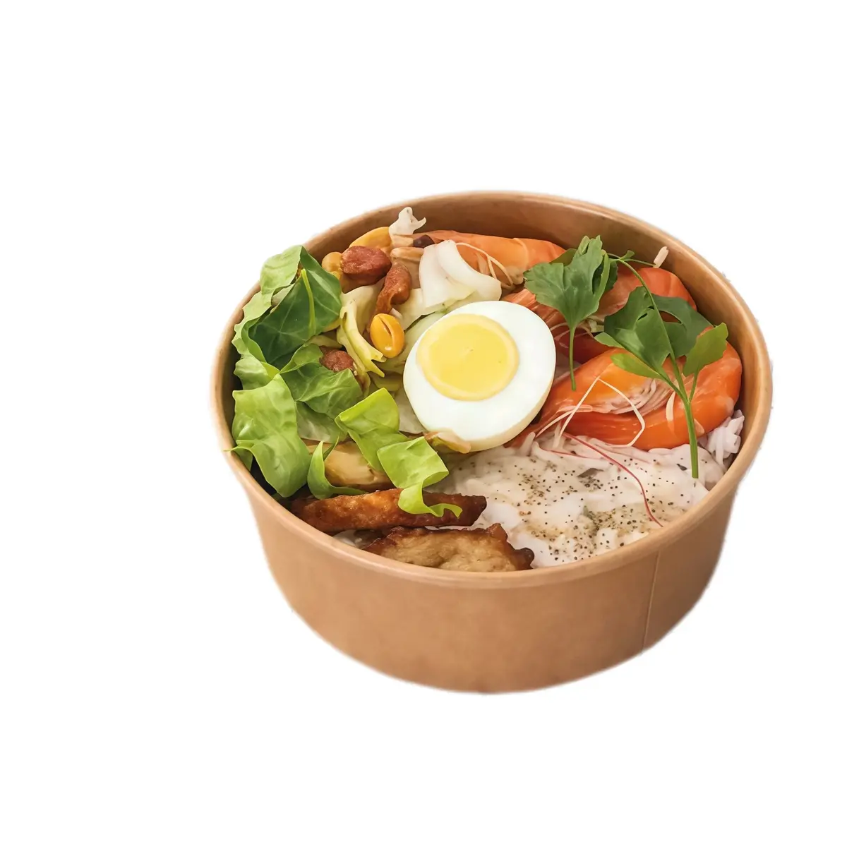 Saladier carton rond brun 550 ml ø 15 x 4,5 cm - Bol kraft - Bol salade - Lot de 50 - Saladiers-2