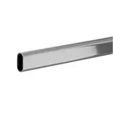 Tube ovale L 300 cm section 29 x 16 mm métal ép. 1,2 mm - Chrome - Barres de charge
