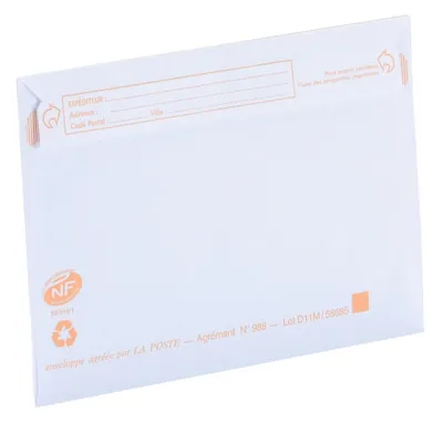 Enveloppe blanche C6 114 x 162 mm précasées 80g La Couronne - Paquet de 50 - Enveloppes blanches-3