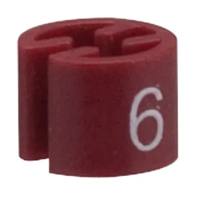 Marque taille T6 bordeaux ø 1,3 cm - Indicateur de taille pour cintre - Paquet de 100 - Marques taille pour cintres