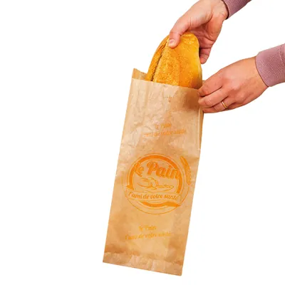 Sac à pain kraft brun 14 x 6 x 36 cm - Sachet papier pain - Lot de 250 - Sacs à pain, Sacs baguettes-2