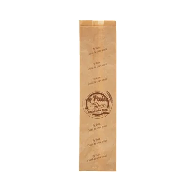 Sac baguette kraft brun 12 x 8 x 49 cm - Sac à pain - Lot de 250 - Sacs à pain, Sacs baguettes