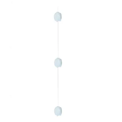 Guirlande boules plumes 100 cm Blanc - Déco Saint Valentin - Plumes