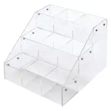 Présentoir plexi à compartiments 3 niveaux 31 x 31 x 25 cm - Présentoir de comptoir - Vitrines alimentaires