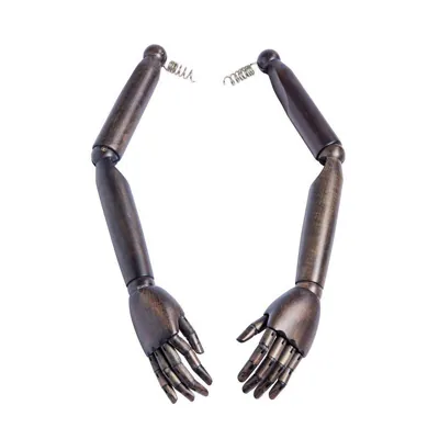 Bras homme articulés en bois pour mannequin et buste - Brun - Bustes couture, torses couture