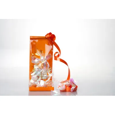 Sachet SOS orange fond PP 8 x 4 x 20 cm - Sachet confiserie - Sachet bonbons - Lot de 50 - Sachets bonbon, Sachets confiserie-2