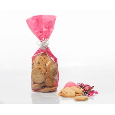 Sachet confiserie polypro toile de jute Rose fond PP 10 x 22 cm - Sachet bonbons - Lot de 100 - Sachets bonbon, Sachets confiserie-2