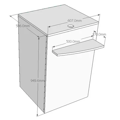 Comptoir Global blanc 60,7 x 58,6 x 94,5 cm - Comptoir Global-6
