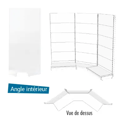 Fond tôle plein d'angle intérieur - Ligne Store blanc pas de 25 mm-2