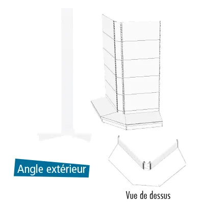 Fond tôle plein d'angle extérieur - Ligne Store blanc pas de 25 mm-2