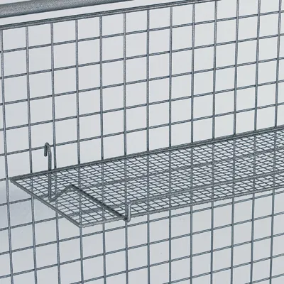 Tablette fil pour présentoir grille 80 x 32 cm - Tablette pour grille d'exposition - Gris Martelé - Tablettes, Corbeilles et Porte visuels pour grilles-3
