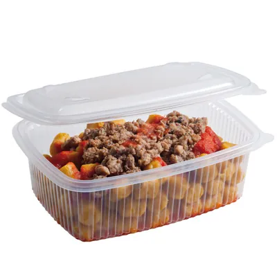 Barquette avec couvercle charnière 1500 ml 23,3 x 17,8 x 6,7 cm - Barquette plastique - Lot de 50 - Barquettes plastique