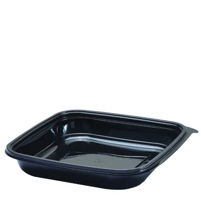 Bol salade 500 ml plastique Noir 19 x 19 x 3,2 cm - Bol plastique - Lot de 50 - Saladiers