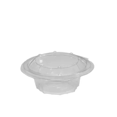 Bol salade avec couvercle 150 ml plastique transparent ø 12 x 5 cm - Bol plastique avec couvercle - Lot de 45 - Saladiers